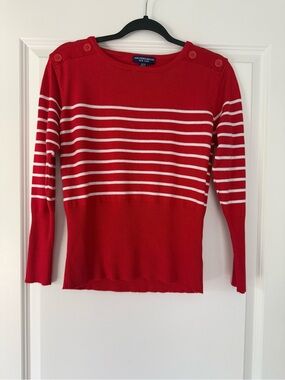 Vineyard Vines Red Stripe Crewneck Sweater